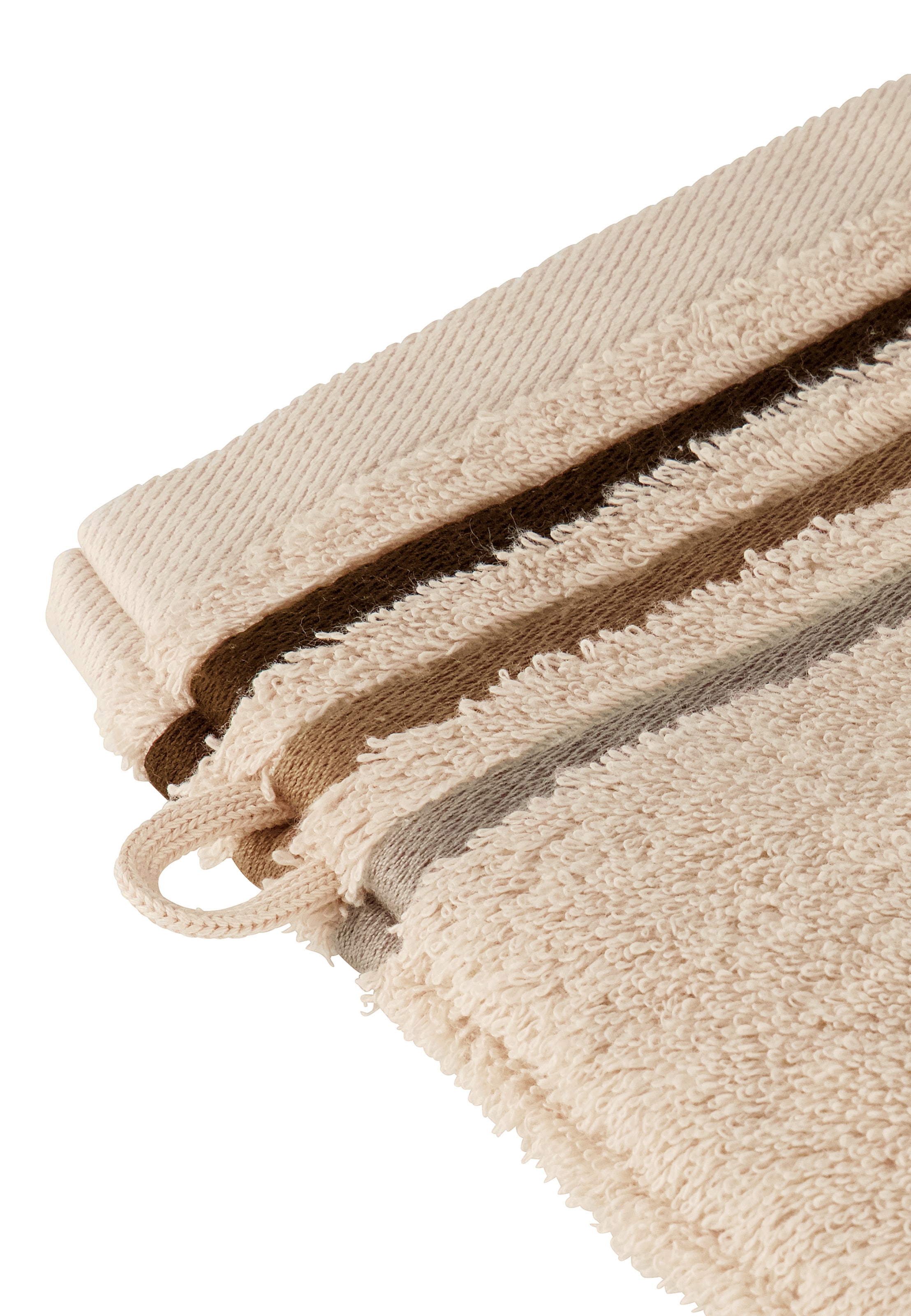 SCHIESSER Waschhandschuhe 'Skyline Color' in Beige