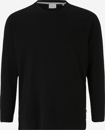 s.Oliver Men Big Sizes Shirt in Black: front