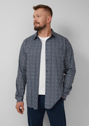 s.Oliver Men Tall Sizes Slim Fit Hemd in Blau