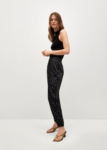 MANGO Tapered Pleat-Front Pants in Black