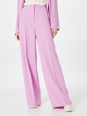 BOSS Black - Perna larga Calças com vincos 'Tacilana' em rosa: frente