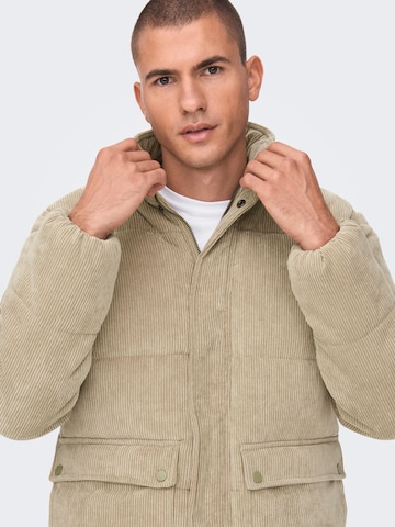 Only & Sons Between-Season Jacket 'Cash' in Beige