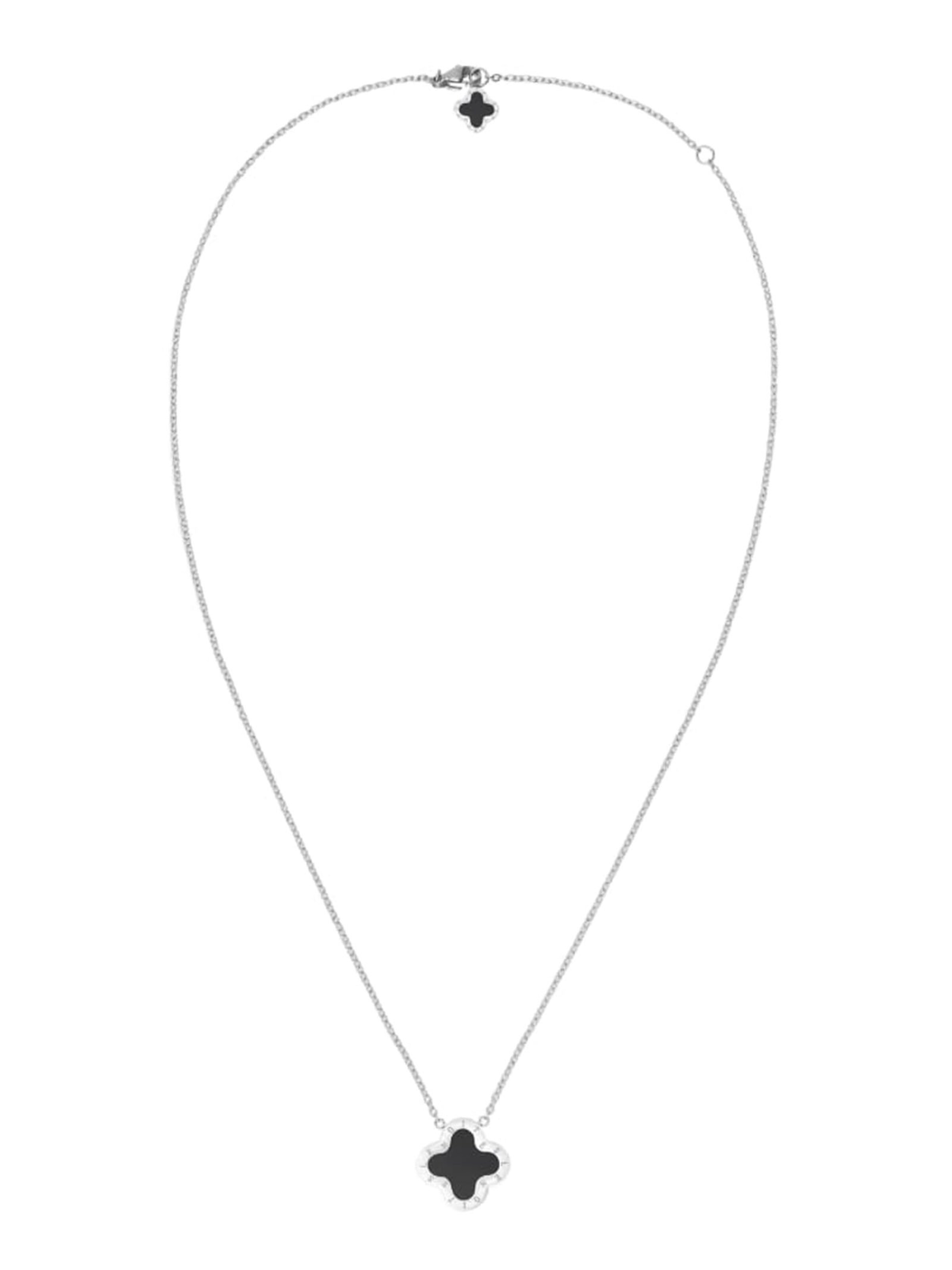 Lenoites Necklace 'Clover 10' in Silver: front