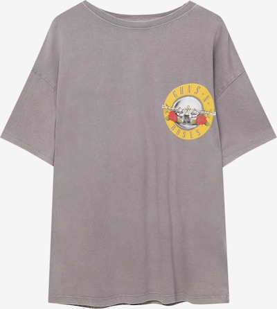 Pull&Bear T-shirt en jaune / gris chiné / vert clair / rouge, Vue avec produit