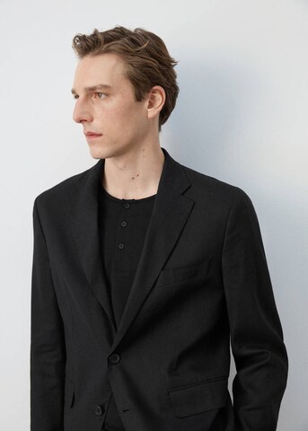 MANGO MAN Slim Fit Blazer 'Sakko Amalfi' in Schwarz