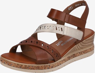 REMONTE Strap Sandals in Brown: front