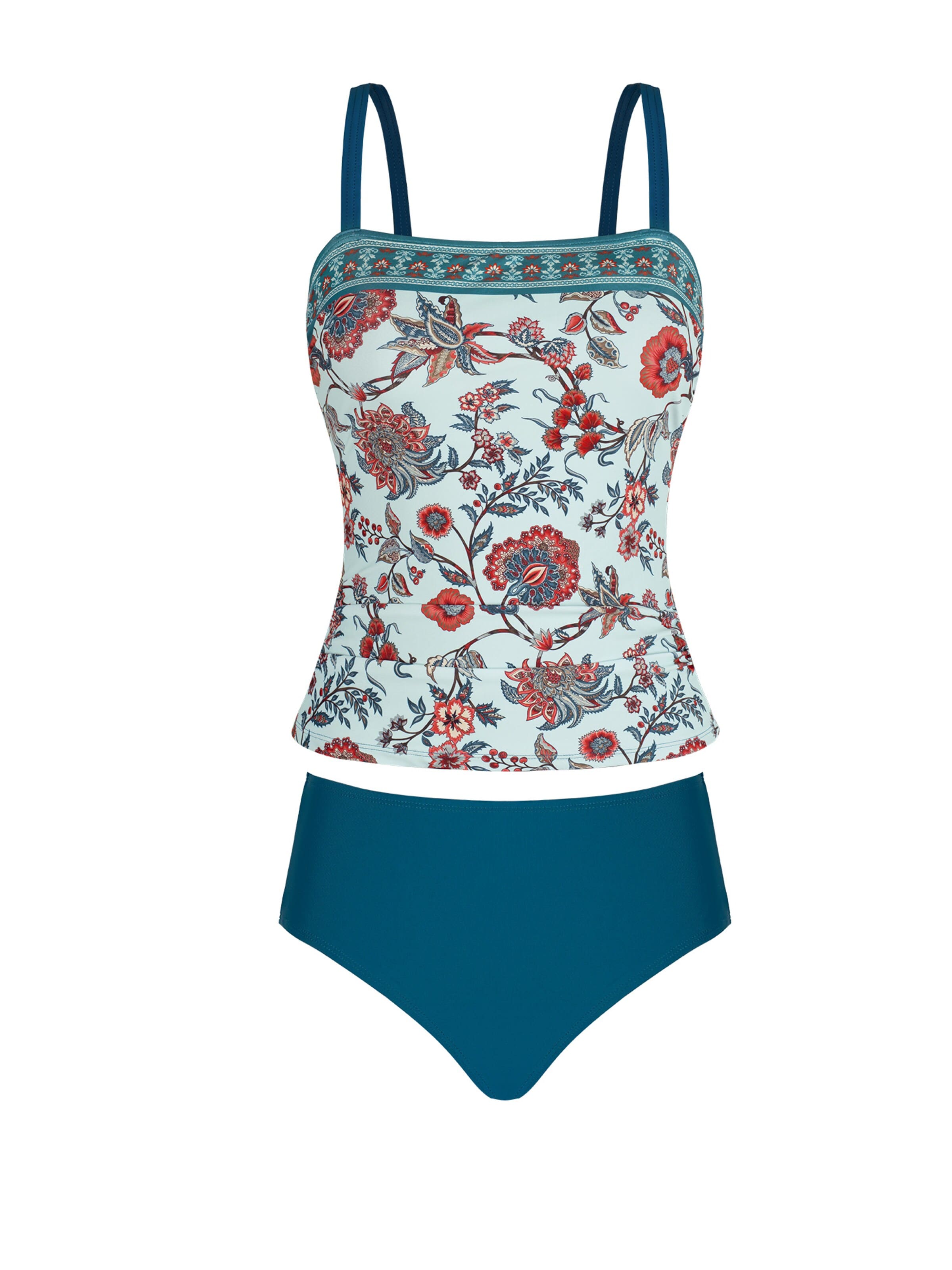 Cupshe Klassisch Tankini 'Square neckline' in Blau: Vorderseite