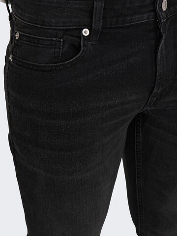 Coupe slim Jean 'LOOM' Only & Sons en noir