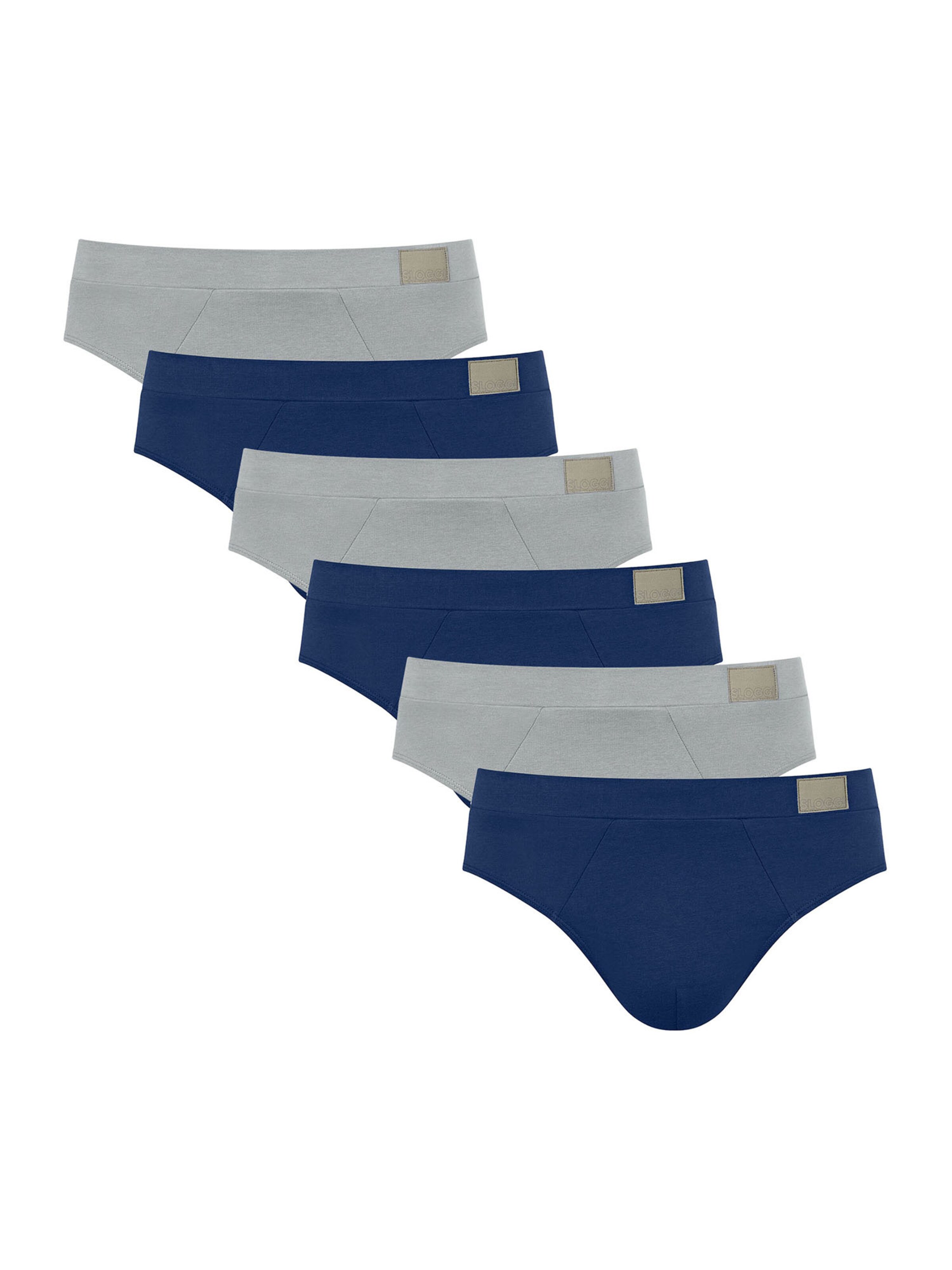 SLOGGI Slip 'GO Natural' in de kleur Donkerblauw / Grijs gemêleerd, Productweergave