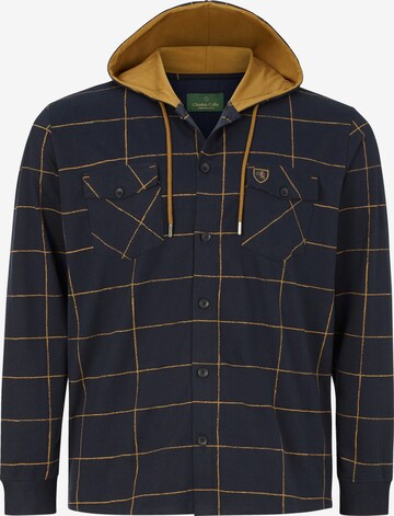 Charles Colby Zip-Up Hoodie ' Duke Crowley ' in Blue: front