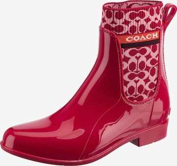 COACH Rubber Boots in Red: front