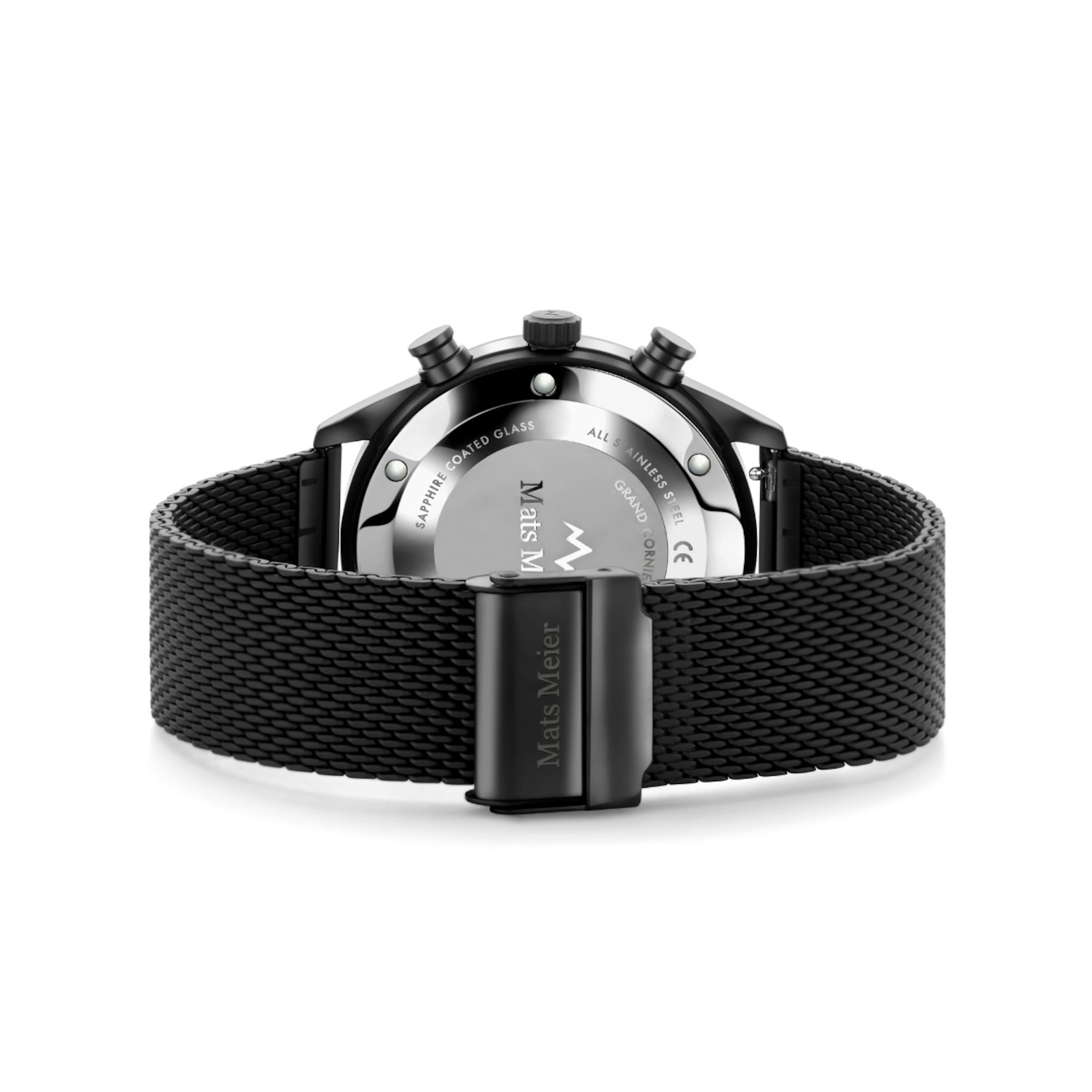 Mats Meier Analoguhr in Schwarz