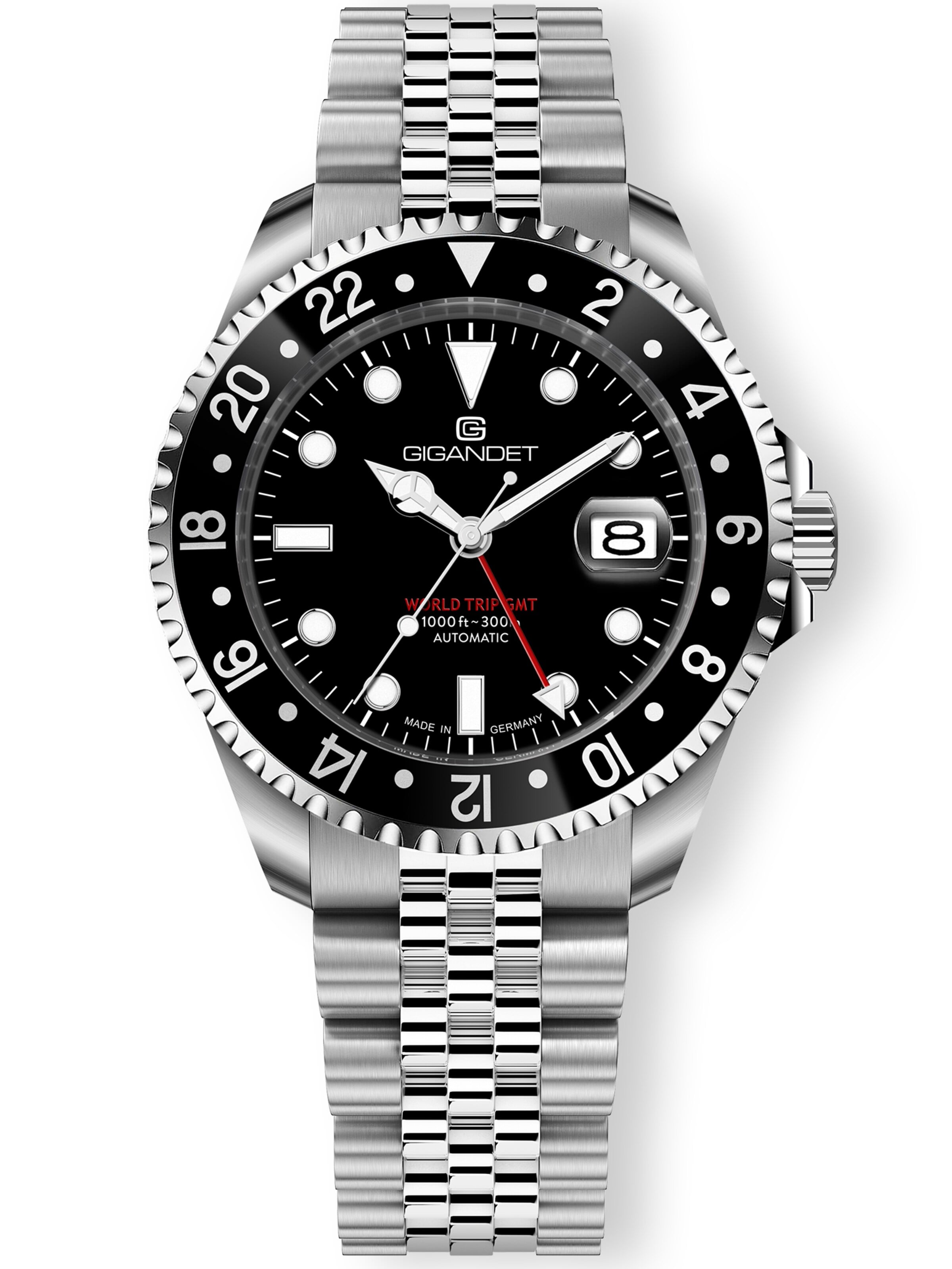 Montre à affichage analogique 'WORLD TRIP GMT' Gigandet en noir : devant