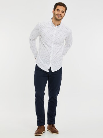 Threadbare Regular fit Button Up Shirt 'Trim' in White