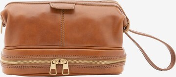 Pochette 'Pochette Unisex Vera Pelle con Zip - Made in Italy' di Chiara Ferretti in giallo: frontale