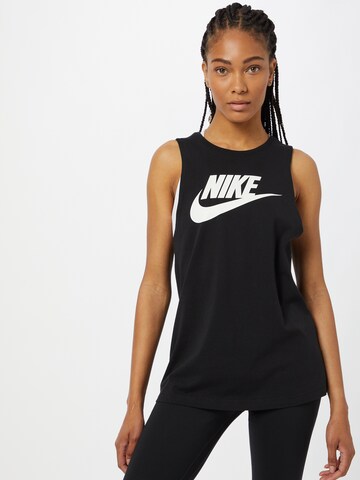 Top de la Nike Sportswear pe negru: față