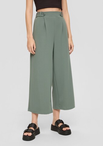 QS Wide leg Pants in Green: front