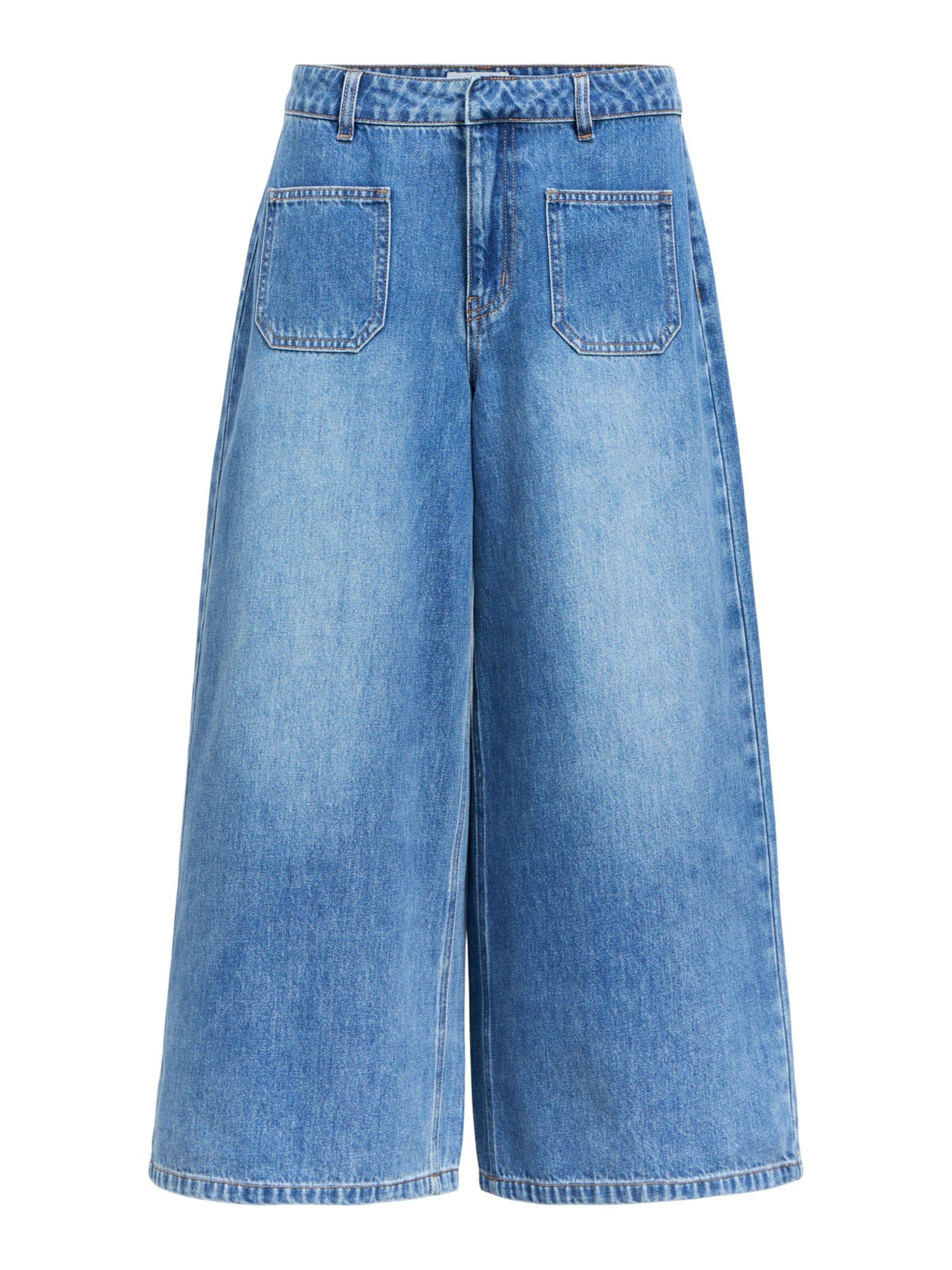 Wide leg Jeans 'OBJFULLA' di OBJECT in blu: frontale