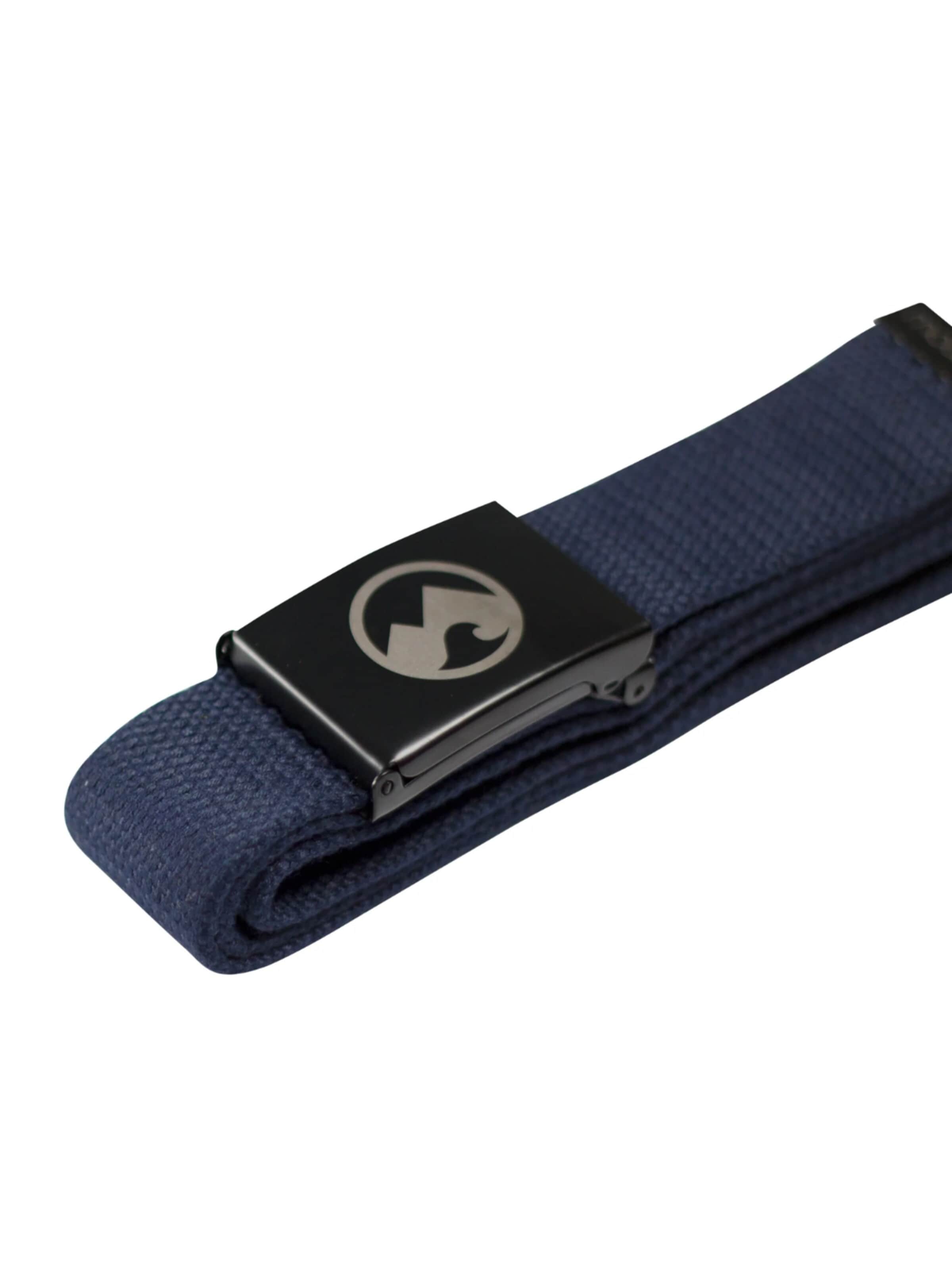 Mowmow - Cinturón deportivo 'MowMow Belt - Canvas - Aluminum Buckle - 125 cm - Men - Women - Black' en azul