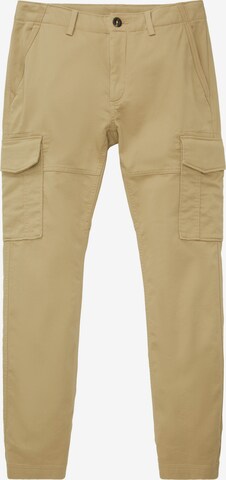 Effilé Pantalon cargo TOM TAILOR en beige : devant