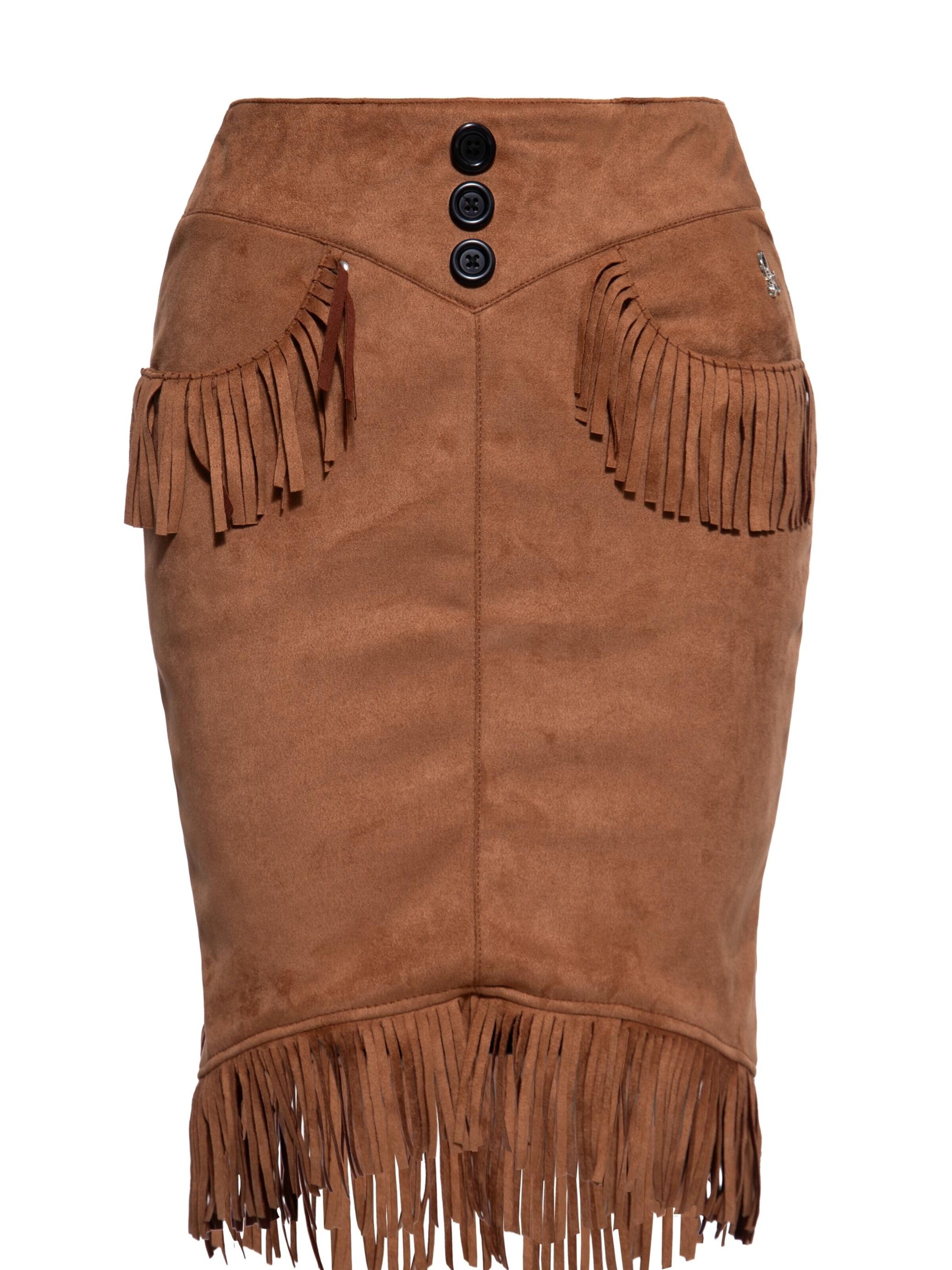 Queen Kerosin Skirt in Brown: front