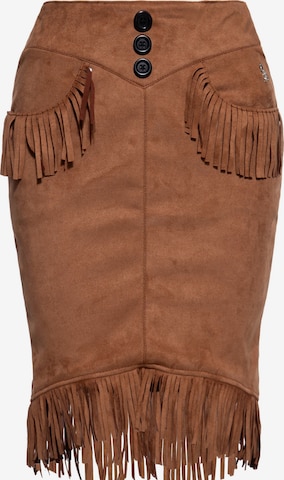 Queen Kerosin Skirt in Brown: front