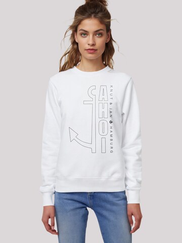 F4NT4STIC Sweatshirt 'Ahoi Anker Outlines Knut & Jan Hamburg' in Weiß: Vorderseite