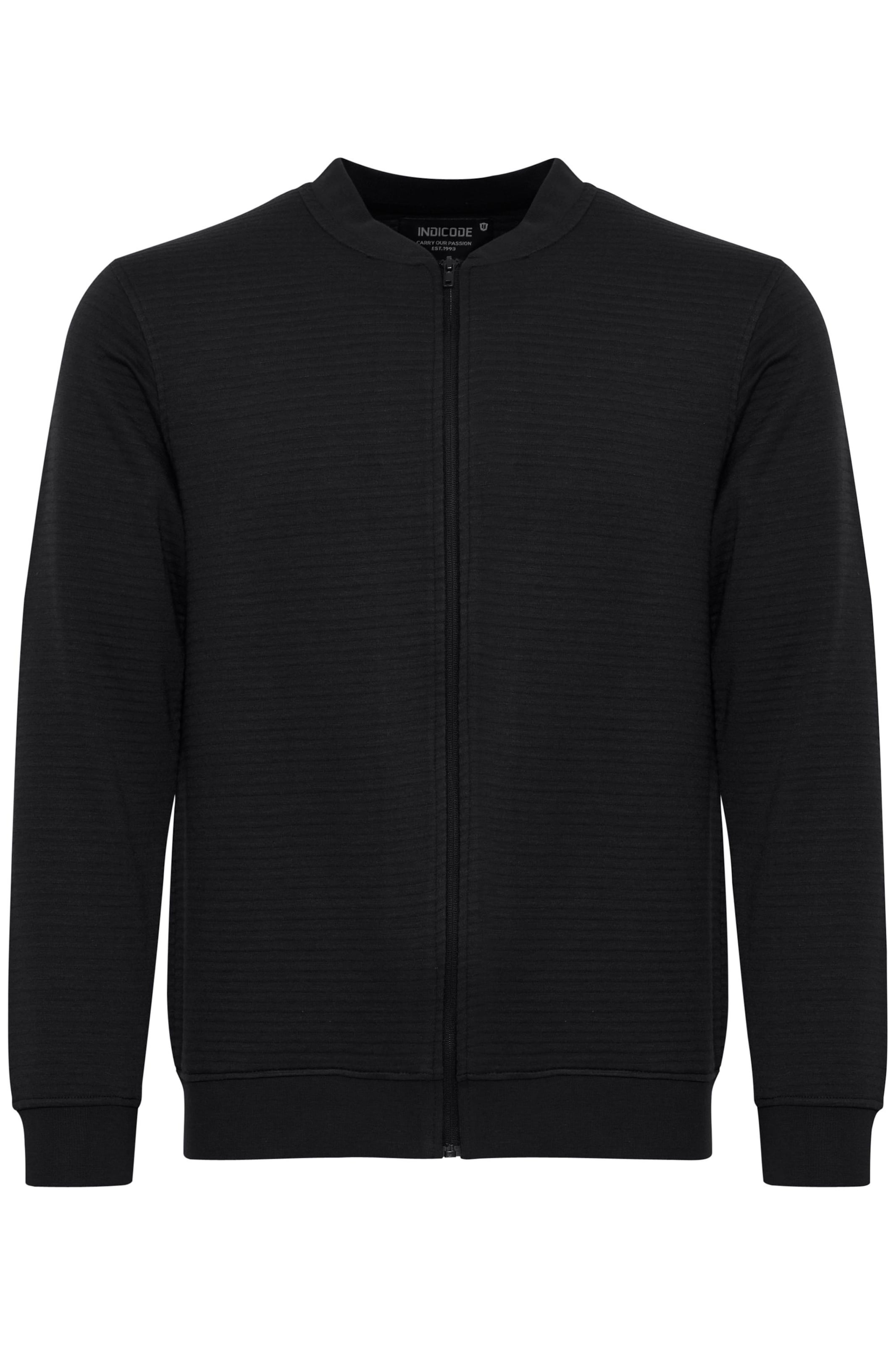 INDICODE JEANS Sweatvest &#x27;Bronte&#x27; in Zwart: voorkant