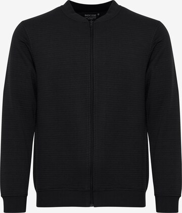 INDICODE JEANS Zip-Up Hoodie 'Bronte' in Black: front