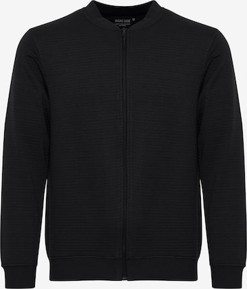 INDICODE JEANS Zip-Up Hoodie 'Bronte' in Black: front