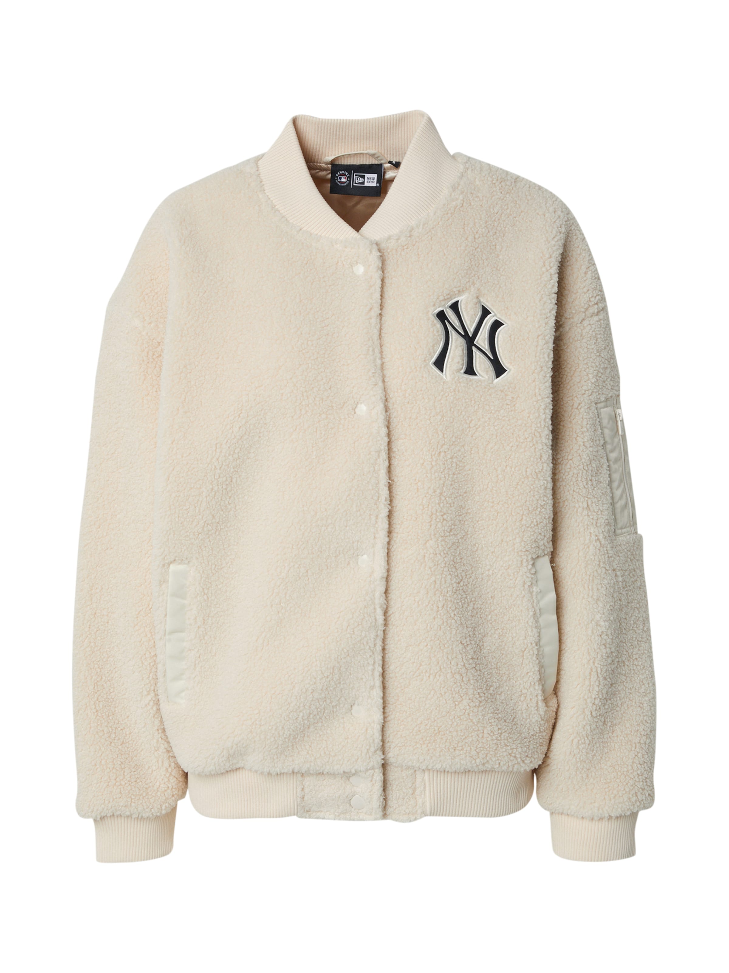 NEW ERA Overgangsjakke 'SHERPA BOMBER' i beige: forside