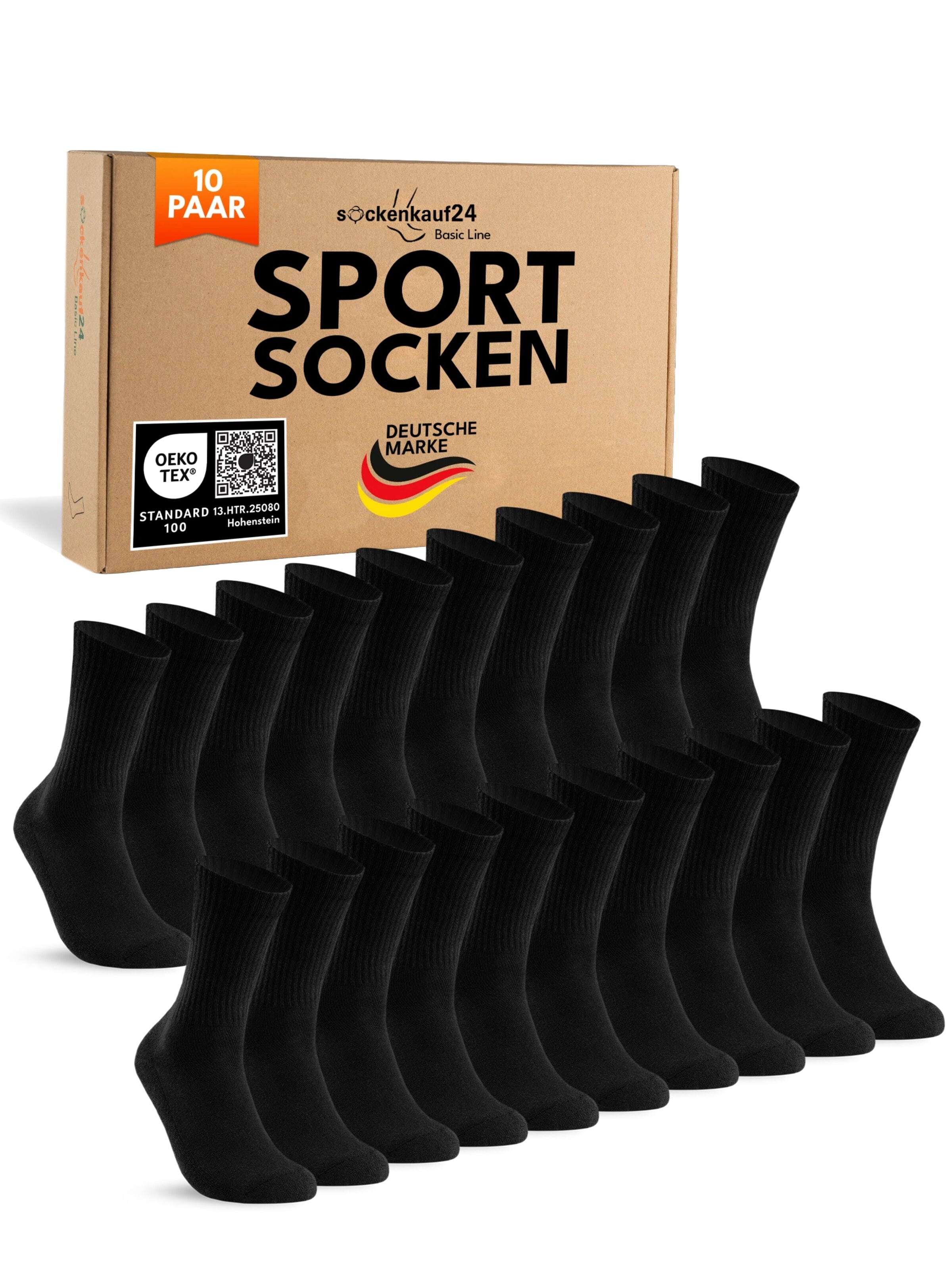 sockenkauf24 Athletic Socks in Black: front