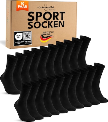 sockenkauf24 Athletic Socks in Black: front