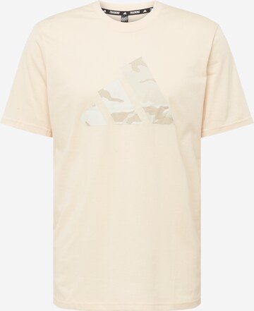 ADIDAS PERFORMANCE Sportshirt 'TR-ESSEA BL T' in Beige: predná strana