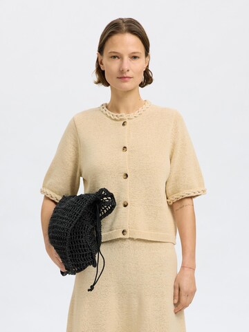 Cardigan SELECTED en beige : devant