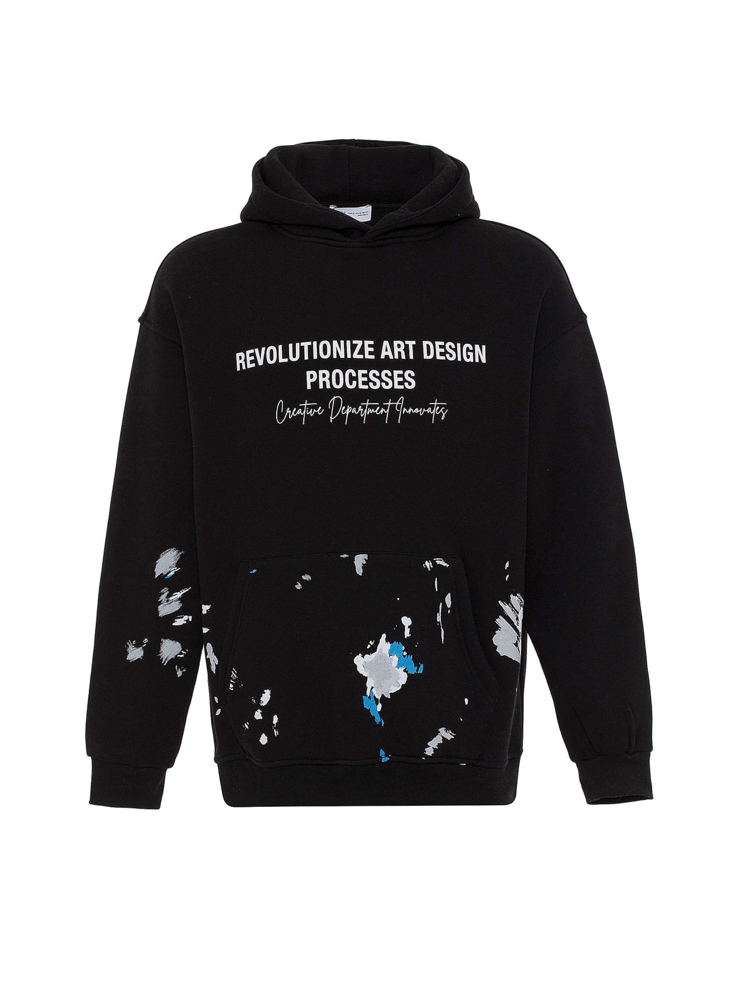 VAMOS CLO Μπλούζα φούτερ σε μαύρο: μπροστά