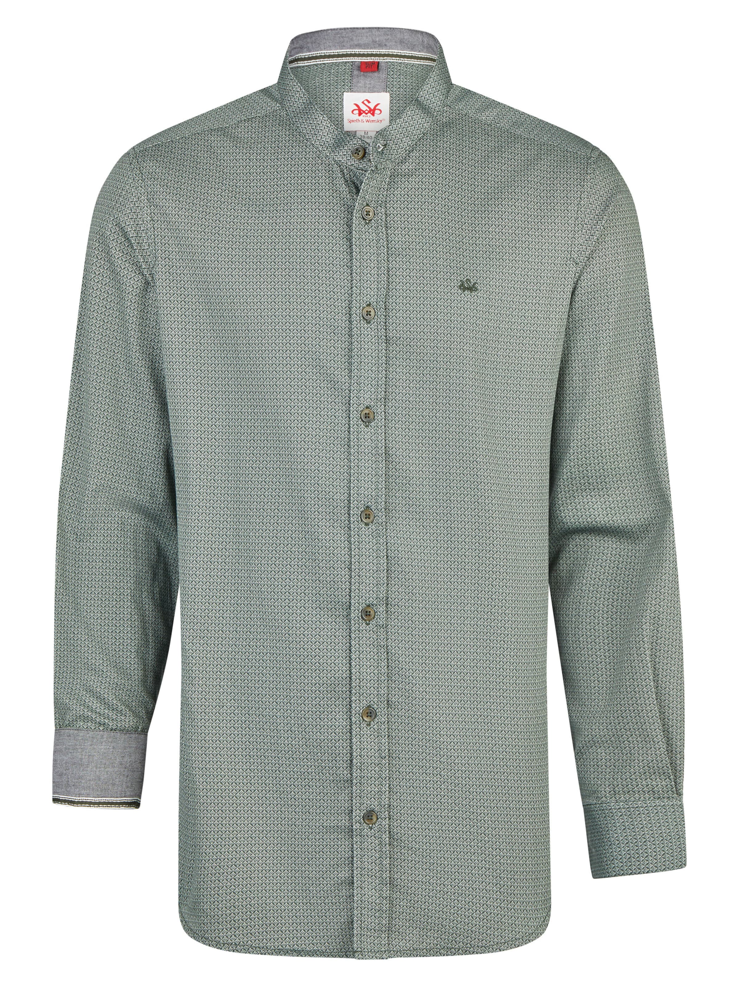 Coupe slim Chemise folklorique 'Krugdorf' SPIETH & WENSKY en vert : devant