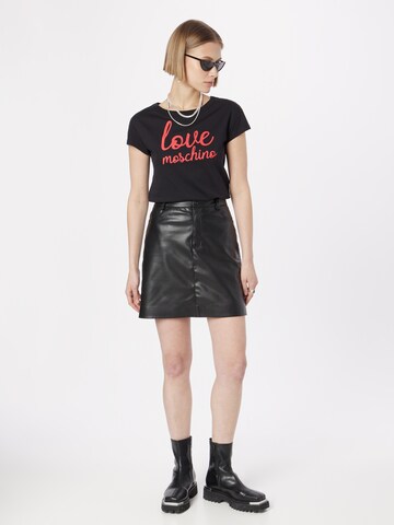 Love Moschino Shirt 'CORSIVO' in Black