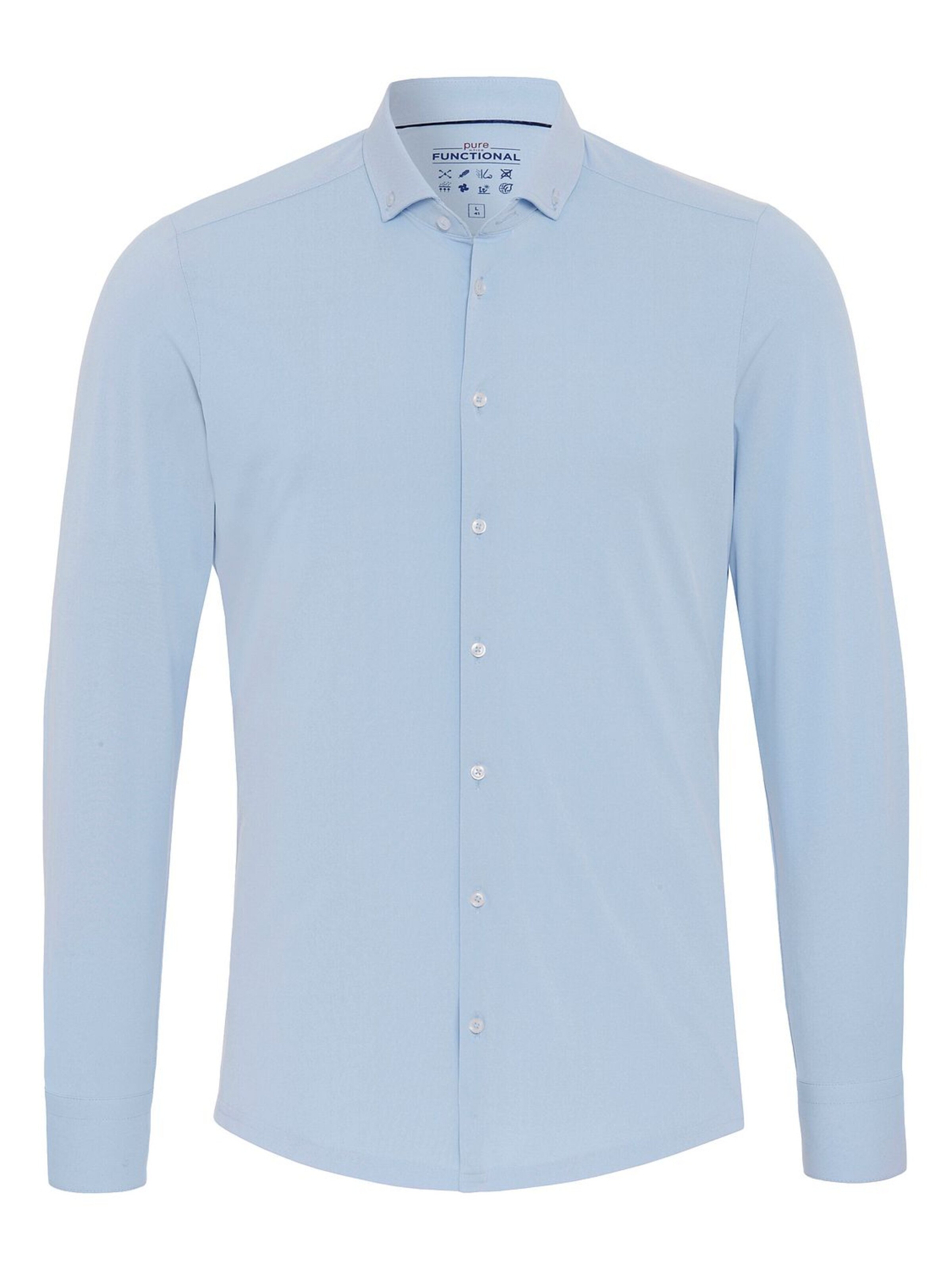 PURE Slim fit Button Up Shirt in Blue: front