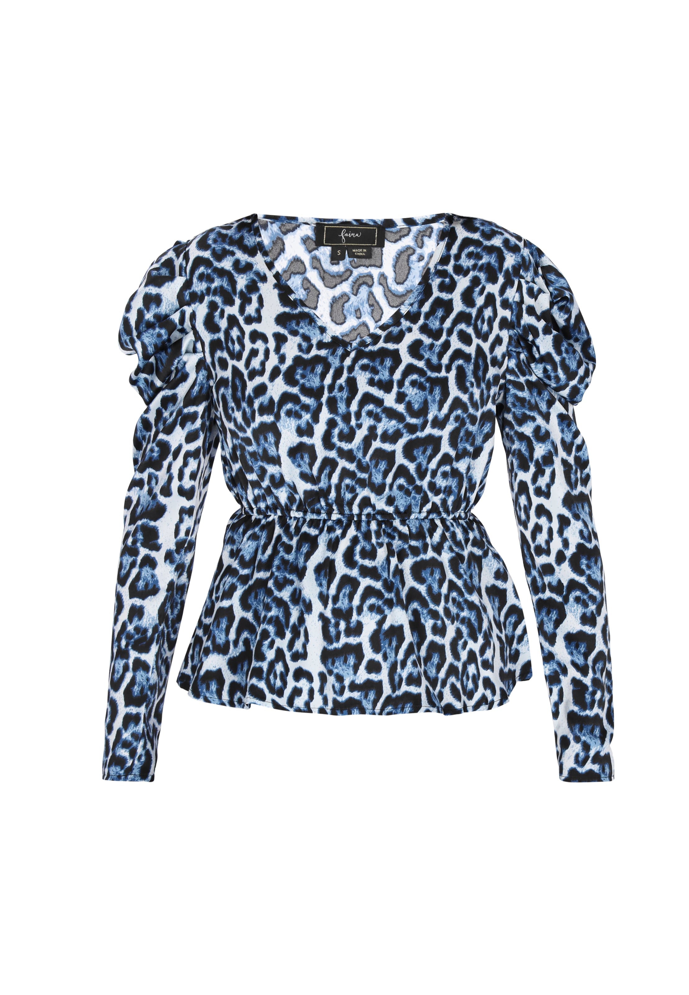 faina Blusa 'Festive' en navy / azul claro / negro, Vista del producto