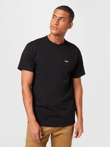 T-Shirt Obey en noir : devant