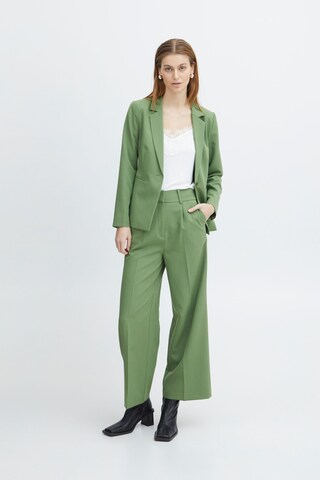 ICHI Wide leg Pantalon 'Lexi' in Groen