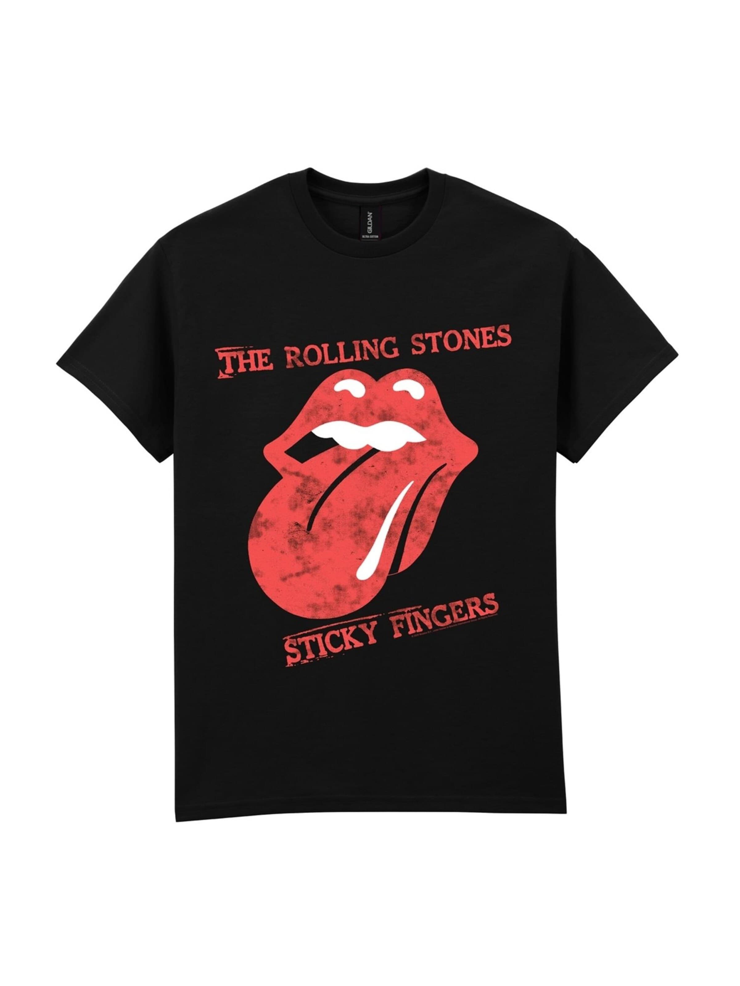 THE ROLLING STONES Shirt 'Sticky fingers Tongue' in Black: front