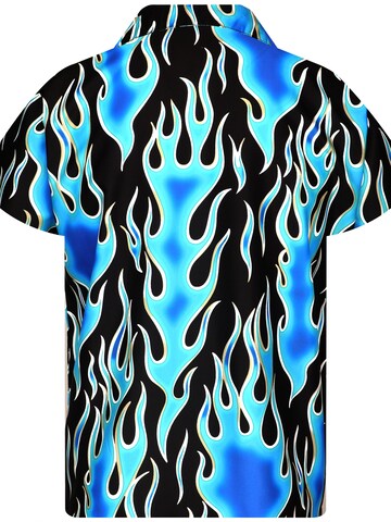 King Kameha Shirt 'Flames Wild' in Blau