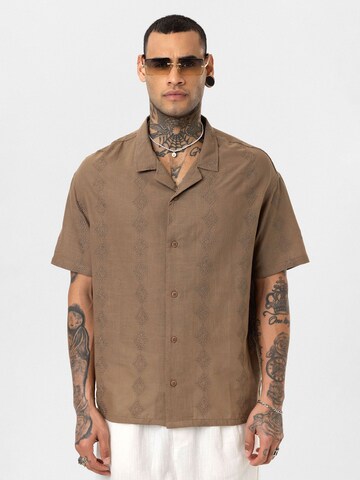 Dandalo Regular fit Button Up Shirt 'Bjorn' in Brown: front
