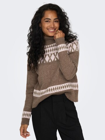 ONLY Sweater 'MATHILDA' in Brown