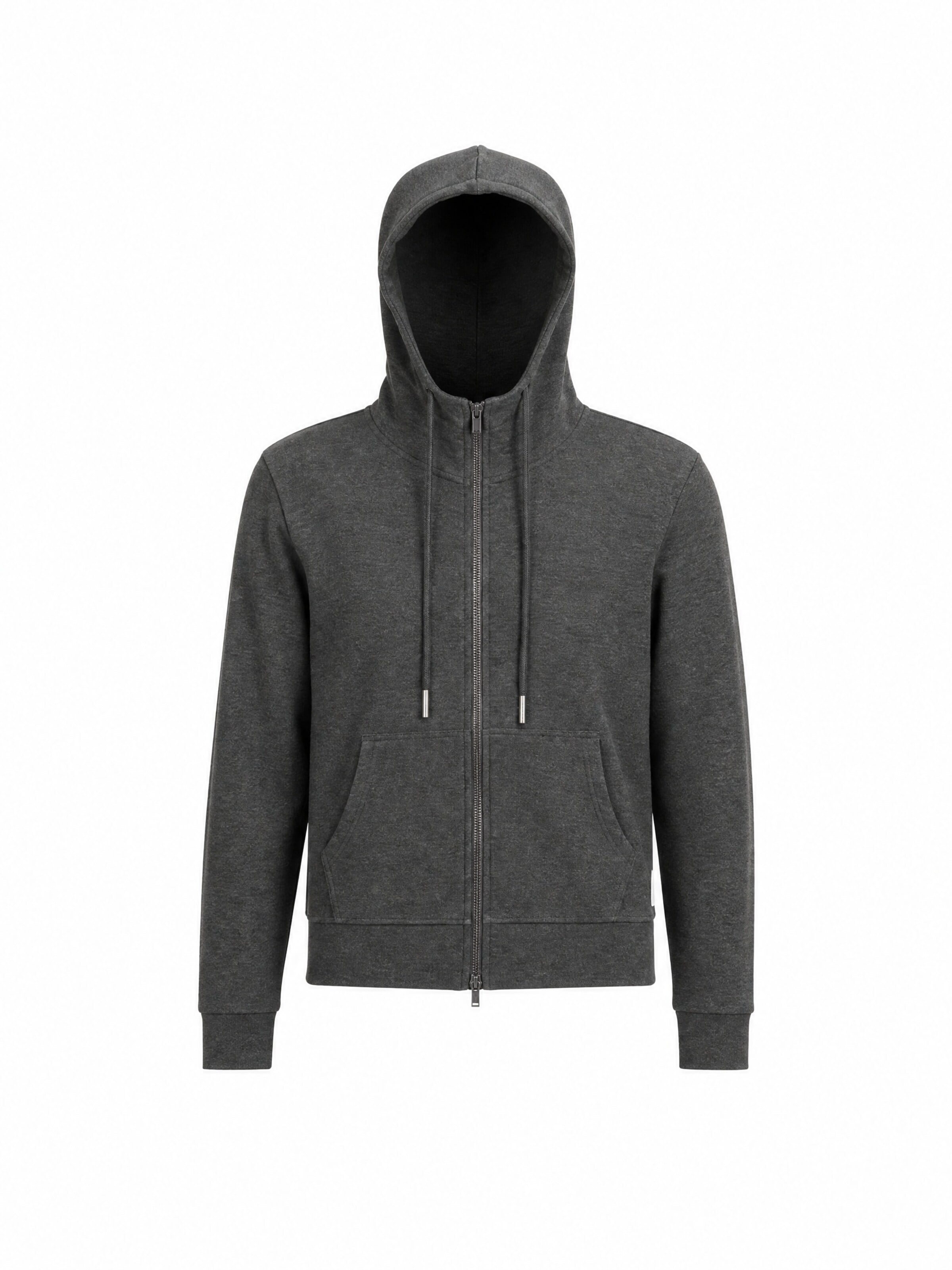 yoligex Sweatshirt 'YOLIGEX Kapuzenjacke Melange Grau mit Reißverschluss & Kängurutasche' in Grey: front