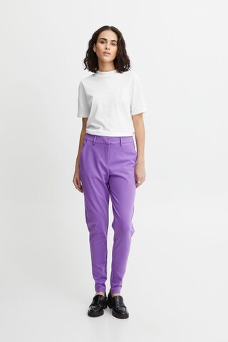 ICHI - Tapered Calças 'Kate' em roxo