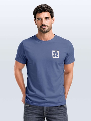 Neverless Shirt 'Blume Quadrat' in Blue: front