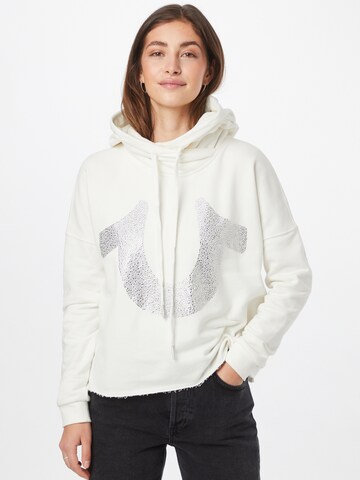 True Religion Hoodie 'BOXY' in Weiß: predná strana